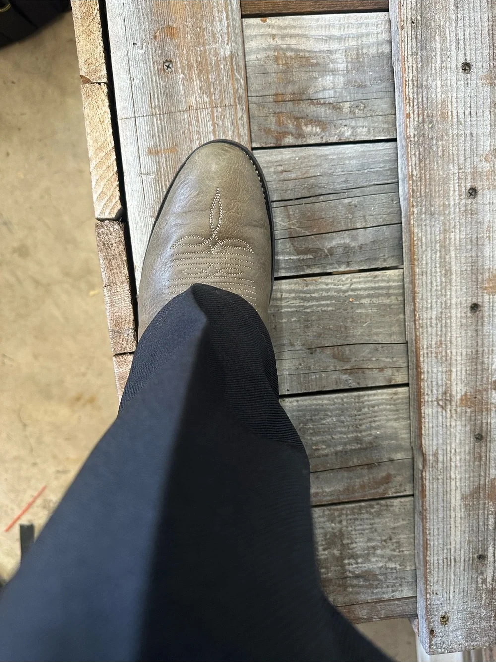 Tony Lama 2 tone, Light Grey with Black Leather Cowboy Boot 9D